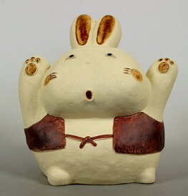 陶人形・ばんざいうさぎ