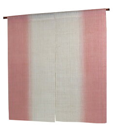 麻のれん のれん：縦染ぼかし桜色90cm丈（手織り和風麻暖簾）/グラデーション