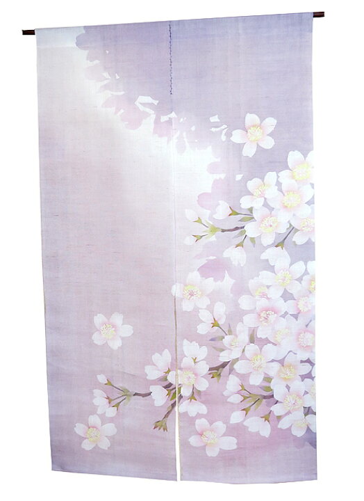 楽天市場 麻のれん 桜の花 受注制作 和風モダン 桜 おしゃれ のれん のれん タペストリー遊彩