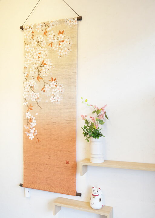 楽天市場】洛柿庵 和風 桜 タペストリー・春あかね /和風モダン 