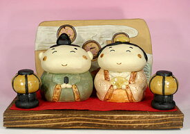 雛人形 ひな祭り /ぷくぷく雛セット（陶器　雛人形）【親王飾り】■敷き台は黒塗となります