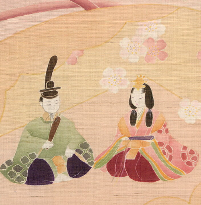 手描き ひな祭り友禅ペストリー：立雛