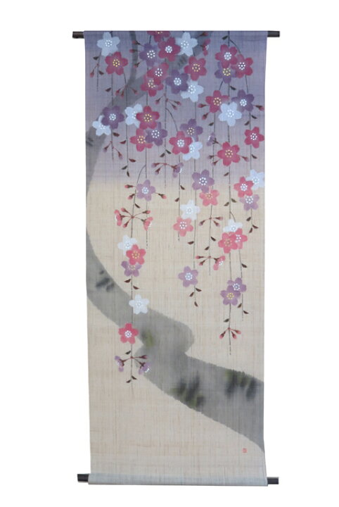 楽天市場】【通常販売価格41.800円】羅工房大判タペストリー：しだれ桜 