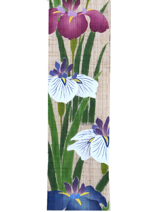 楽天市場 端午の節句和風長尺細タペストリー 菖蒲の花 和モダン 洛柿庵タペストリー のれん タペストリー遊彩