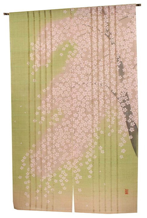 楽天市場】麻 和風 桜 のれん咲桜(麻暖簾）/ メーカー取り寄せ/京都 洛 