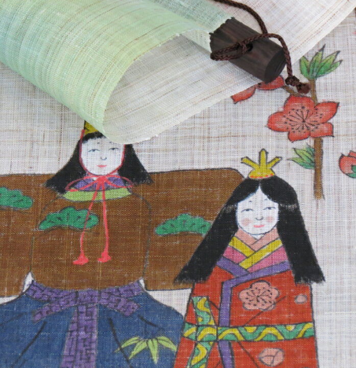 楽天市場】手描き ひな祭り友禅ペストリー：立雛 : のれん 