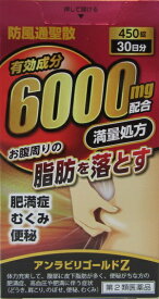 第2類医薬品 お腹 脂肪 落とす 有効成分 6000mg 肥満症 むくみ 便秘 防風通聖散 満量処方 アンラビリゴールドZ 450錠