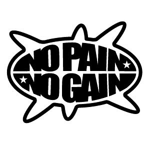 �yNO PAIN NO GAIN FLE023 �i�m�[�y�C���m�[�Q�C���j �J�b�e�B���O�X�e�b�J�[ �~�j�T�C�Y 3���g ����10cm×����7.5cm�z�n���h���C�h �f�J�[���B