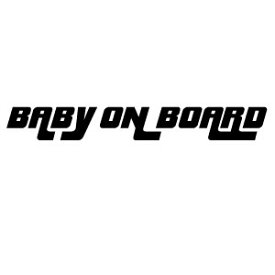 【2枚組 BABY ON BOARD BOHS 0284（赤ちゃんが乗っています）モダン90s系 カッティングステッカー 幅約21cm×高約2.7cm】ハンドメイド ベビーインカーステッカー。