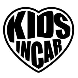 【2枚組 KIDS IN CAR Ver.145（子供が乗っています）インハート カッティングステッカー 幅約13cm×高約12cm】ハンドメイド キッズインカー ウインドウステッカー。