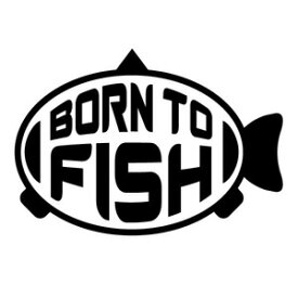 【BORN TO FISH（ボーントゥフィッシュ） Ver.09 80s系 CS 大判Lサイズ カッティングステッカー 2枚組 幅約28cm×高約19.5cm】ハンドメイド マス モチーフ 釣り ステッカー。