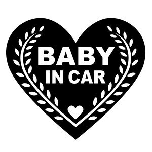 y2g BABY IN CAR Ver.75iԂ񂪏Ă܂j JbeBOXebJ[ 16cm×14cmznhCh Baby in car n[g heartB