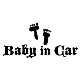 【2枚組 Baby in Car Ver.97（赤ちゃんが乗ってます） フットスタンプ カッティングステッカー 幅約16cm×高約7.5cm】園児タッチ ハンドメイド 園児タッチ Baby in car ウインドウステッカー。