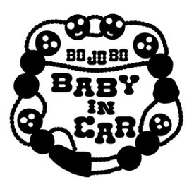 【2枚組 BABY IN CAR Ver.60（赤ちゃんが乗ってます） ボージョボー人形 モチーフ カッティングステッカー 幅約17cm×高約16cm】ハンドメイド Baby in car ウインドウステッカー。