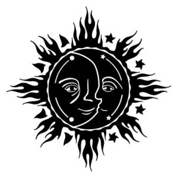 楽天市場 月と太陽 The Sun Moon 大判lサイズ Ver 01 カッティングステッカー 2枚組 幅約40cm 高約40cm ハンドメイド 月 太陽 イラスト サンアンドムーン ゆうせいマーケット
