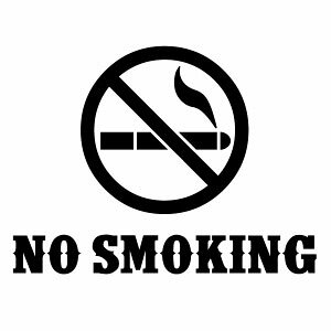 �yNO SMOKING�i�։��G���A�jV.004 �J�b�e�B���O�X�e�b�J�[ 2���g ����18cm×����13.5cm�z�m�[�X���[�L���O�A�n���h���C�h �։��X�e�b�J�[�B