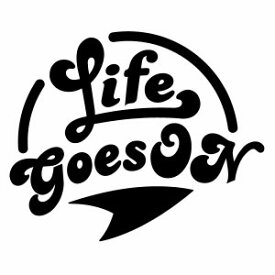 【カッティングステッカー Life goes on ver.05（人生は続く）ミニサイズ 3枚組 幅約10.5cm×高約8.7cm】ハンドメイド デカール ライフゴーズオン ステッカー アメリカン。