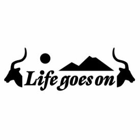 【カッティングステッカー Life goes on ver.15（人生は続く）大判Lサイズ 2枚組 幅約30cm×高約10cm】ハンドメイド デカール ライフゴーズオン ステッカー アウトドア。