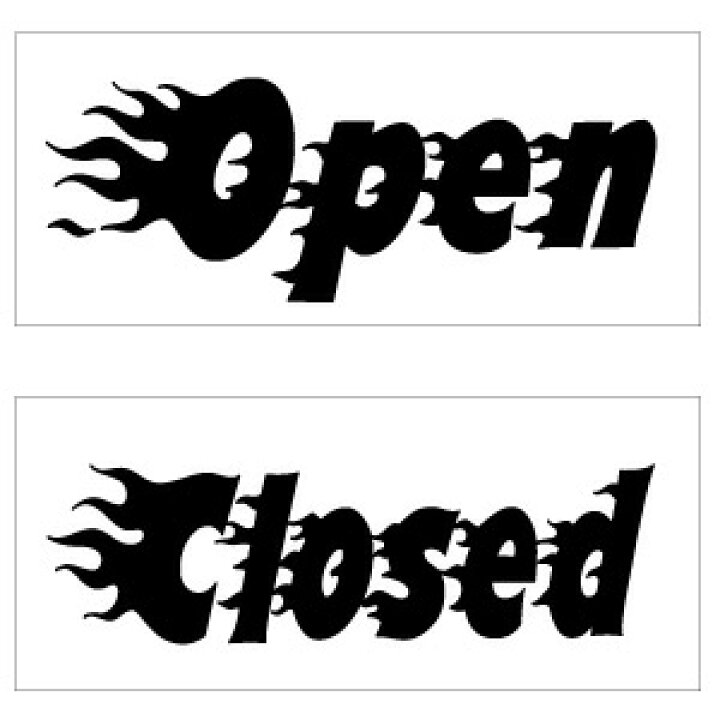 楽天市場 オープンクローズ両面パネル看板 サイズ 幅約35 高約15cm ブレイズ Open Closed 炎のモチーフがカッコいいサインパネル ハンドメイド 英語看板 パネル 開店 閉店 ショップ用 オープン看板 ゆうせいマーケット