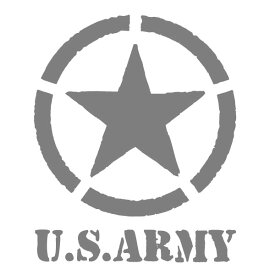 【U.S. ARMY 03（ワンスター）腐食調 グレー色 カッティングステッカー ミニサイズ 3枚組 幅約8.2cm×高約10cm】ハンドメイド デカール アメリカ軍 アーミー 米軍。