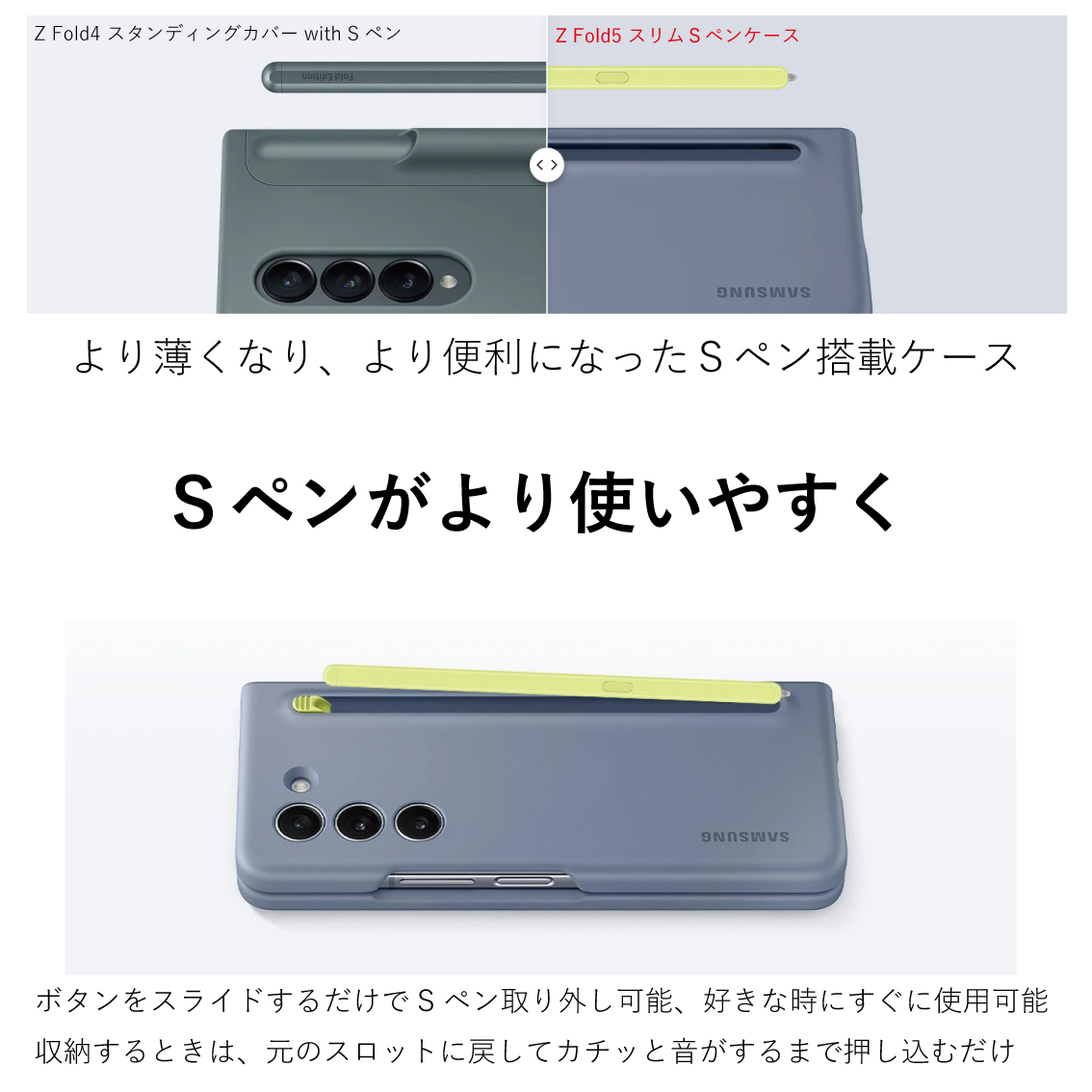 楽天市場】【純正】Galaxy Z Fold5 ケース 純正 Ｓペン搭載 スリムＳ