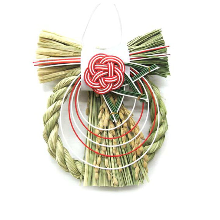 楽天市場 越後 魚沼産本稲わら飾り梅ごよみ しめ飾り お正月飾り お正月リース 国産 日本製 花火と縁起飾り 有勝堂