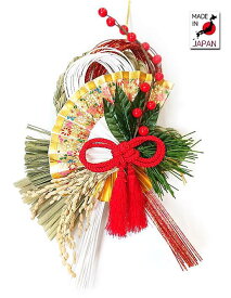 祝い桜花【雪月風花】【お正月飾り】【正月飾り リース】【正月飾り 玄関】【しめ縄　おしゃれ】【正月飾り　モダン】【国産・日本製】【しめ飾り　リース型】