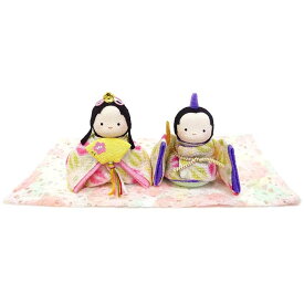 ぽてりひな2人（麻の葉）【1-887】 【 リュウコドウ 雛人形 コンパクト ひな祭り おしゃれ かわいい 春 飾り ひな人形 室内 日本製 】