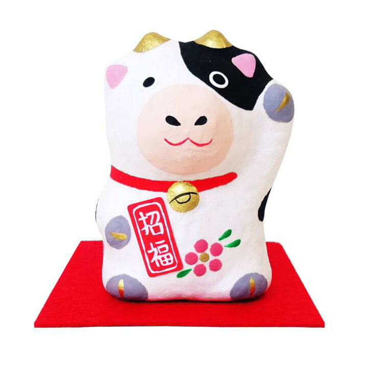 楽天市場】招き丑【干支 置物 丑】【丑・牛・うし・ウシ】【紙張子  