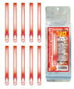 フラッシュボンバー・レッド 10本セット（6インチスティック）【赤】【ペンライト】【サイリウム】【ケミカルライト】【コンサート ライブ】【ルミカライト同等品】