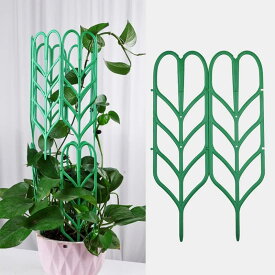 12本セット 植物ブラケット ガーデン トレリスクライミング 植物プラスチックトレリス 積み重ね可能 葉の形 ミニクライミング 植物ステークスフラワーポット サポート 植物ステーク 2308