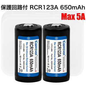 yzKEEPPOWER RCR123AR 650mAh Max5A o̓Z یHt `ECIobe[ P[Xt 2{g S34mm