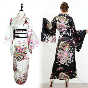 着物 コスプレ衣装 着物ドレス 浴衣 ロング丈 レディース ハロウィン 衣装 全9色 桜柄 花柄 舞台 ステージ衣装 ロング丈着物ドレス コスチューム ハロウィーン イベント祭り 和風 和物 女性
