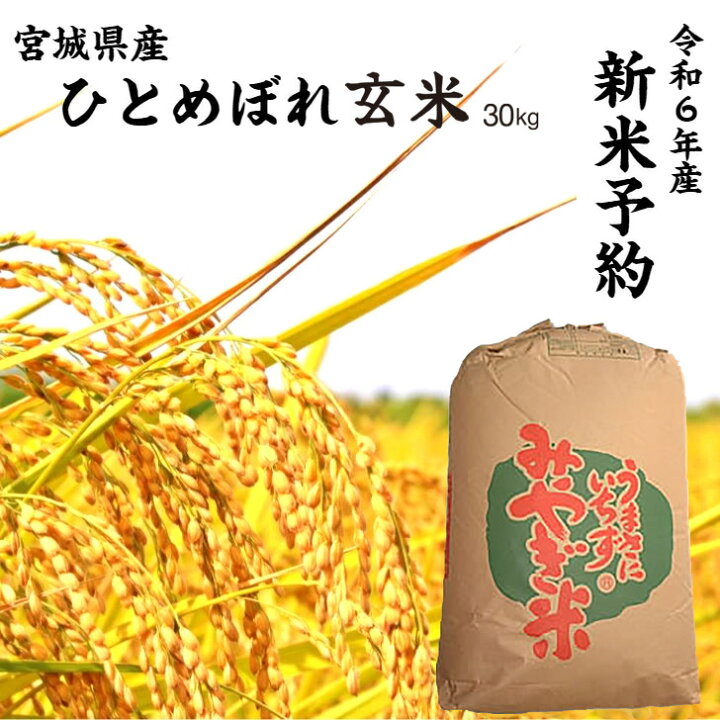 楽天市場】令和6年産 ひとめぼれ 「玄米」30kg 宮城県産 送料無料 