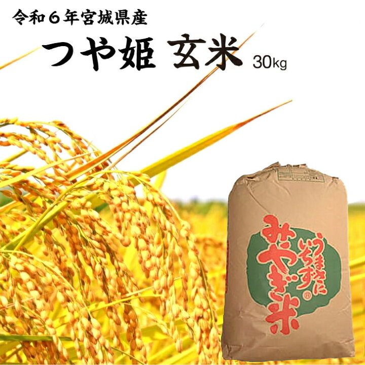 楽天市場】令和6年産 つや姫「玄米」30kg 宮城県産 【送料無料】 宮城 