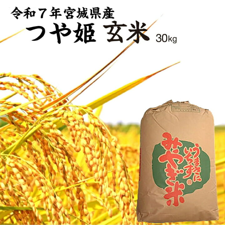 楽天市場】【令和7年産新米】 つや姫 「玄米」30kg 宮城県産 【送料 