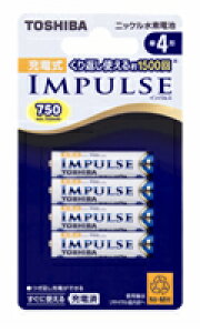 �y���[���֔����\�z TNH-4A 4P ���� �[�d��IMPULSE [�C���p���X] �P4�` (4�{��)�@�J��Ԃ��g����[�d�񐔁F��1500�� [���Ő� TOSHIBA�� �P4�`�[�d�r �j�b�P�����f�d�r]