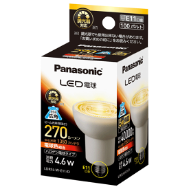 パナソニック LED電球 4.6W（電球色相当/調光器対応）ダイクロビーム100形(65W)相当 270 lm E11口金 LDR5LWE11D [ハロゲン電球形 広角タイプ panasonic 電球E11]