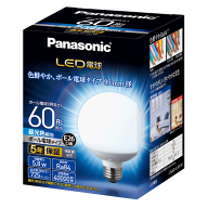 パナソニック LED電球 5.8W（昼光色相当）電球60W形相当 725lm E26口金 LDG6DG95W [60W相当 一般電球形 p…
