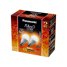 パナソニック パルック LED電球 プレミア 電球40形相当 485lm E26口金 4.4W 2個入（電球色相当） Ra84 配光角約180度 LDA4LGSK4F2T[panasonic]