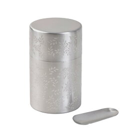 【栗原はるみ/キッチン用品/ギフト包装可】 茶筒リーフ / 栗原 はるみ 茶筒 お茶缶 茶缶 お茶入れ お茶 缶 ステンレス製 日本製 茶さじ 茶さじ付き リーフ柄 日本茶 コーヒー 珈琲 紅茶 ゆとりの空間 ギフト 贈りもの