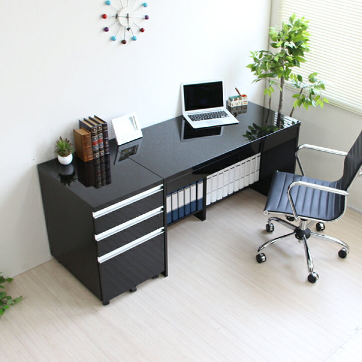 楽天市場】【ランキング獲得】鏡面デスク120幅 2点セット（デスク+ハイ  