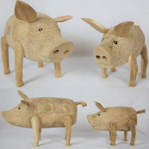 \本日300円クーポン進呈/お部屋の可愛いインテリアにバンブーブタ M/Lセット 00264014 64015 雑貨 インテリア 動物 豚 バンブー 小物 お洒落 可愛い セット ガーデンアクセサリー オーナメント