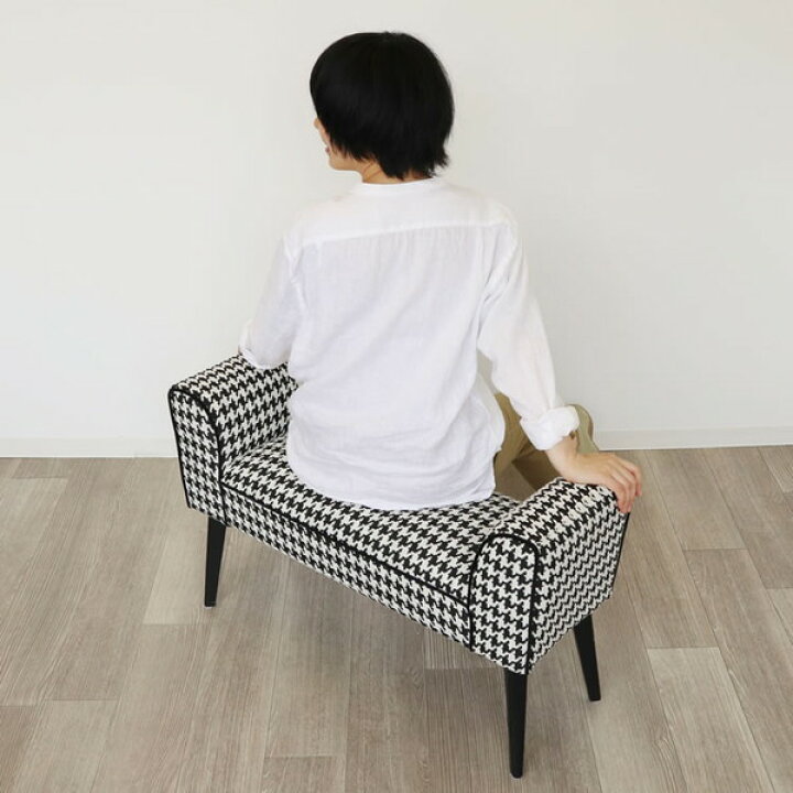 楽天市場】モダンテイスト スツール ベンチ L 椅子 千鳥柄/花柄 イス 