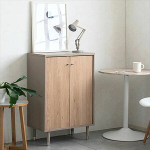 キャビネット シュランク 60cm 収納家具 キャビネット コンソール910219735 ツートーンカラー シルバー グレー ナチュラル 木目 シリーズ コーディネート 北欧風 新生活 一人暮らし 引っ越し
