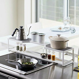 山崎実業 Plate コンロ奥ラック プレート 排気口カバー付き 75cmコンロ用 4903208056526 ホワイト 5652