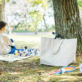 山崎実業　ポリエチレンシート外遊び収納バッグ タワー ワイド ライトグレー 4903208018463　【品番：01846】