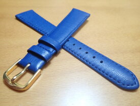 16mm〜18mm 時計バンド (腕時計） ベルト カーフ 牛革 バネ棒 サービス 青 (ブルー) 腕時計用 時計ベルト 時計用バンド 525円で販売しています バネ棒をサービスでお付けします