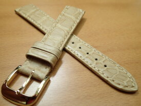 18mm 時計バンド (腕時計) ベルト クロコダイル ワニ ベージュ バネ棒 サービス 腕時計用 時計ベルト 時計用バンド 500円で販売しています バネ棒をサービスでお付けします