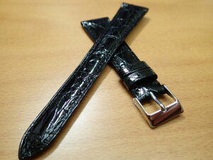 16mm〜 20mm 時計バンド (腕時計) ベルト ワニ 黒 (ブラック) バネ棒 サービス 腕時計用 時計ベルト 時計用バンド 525円で販売しています バネ棒をサービスでお付けします